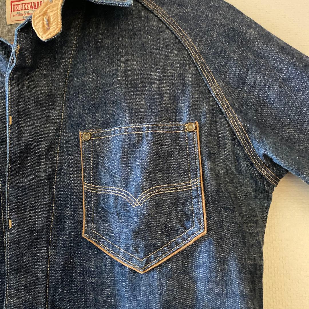釣*中様 【美品】DELUXEWARE デニムシャツ　 L アメカジ