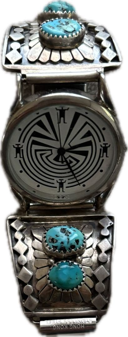 NAVAJO インディアンジュエリー vintage 時計　ターコイズ
