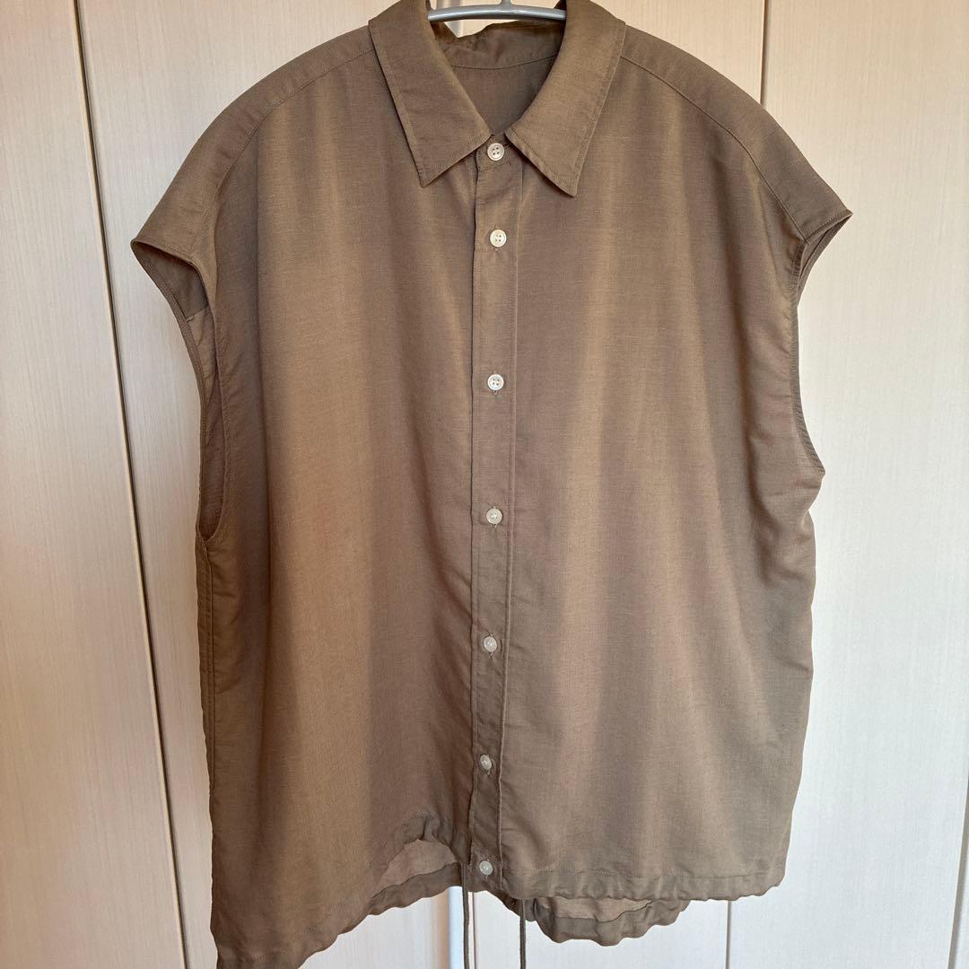 スピックアンドスパン　ソフトブロードフレンチヘムギャザーシャツ