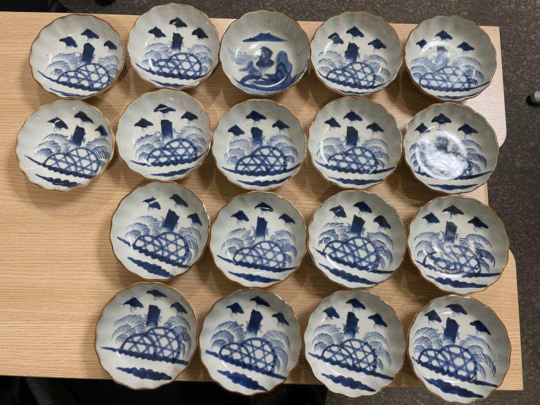 染付 なます皿 古伊万里 古美術 古道具 アンティーク 18枚 まとめ
