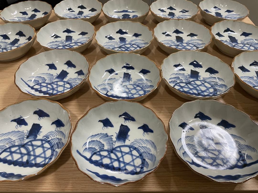 染付 なます皿 古伊万里 古美術 古道具 アンティーク 18枚 まとめ