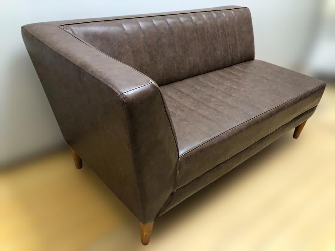 送料無料 2人掛けソファ レザー調 142cm 有名ショップ購入 112925