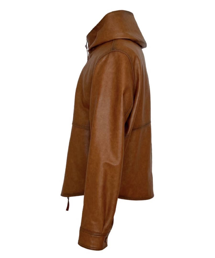 ジャケット・アウター ok soon hooded leather blouson(camel)