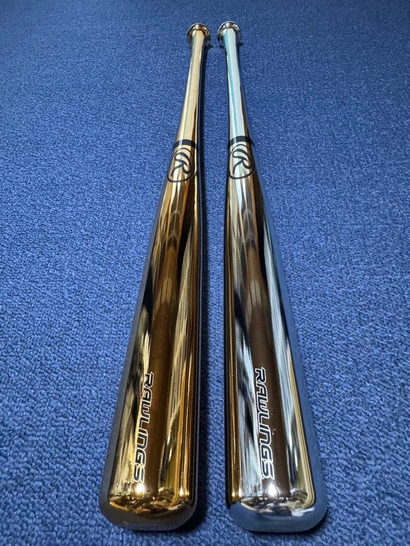 ローリングス 非売品のゴールドバットとシルバーバット 硬式木製バット2本セット