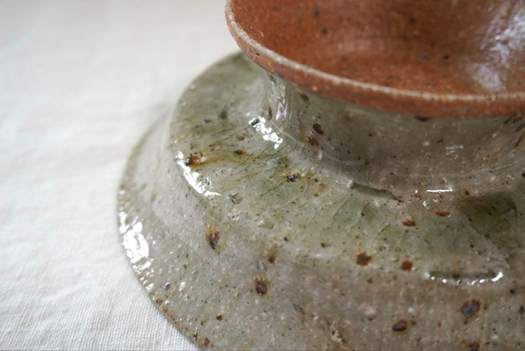 宮城陶器_ 宮城正幸 脚付き 青磁釉　お皿