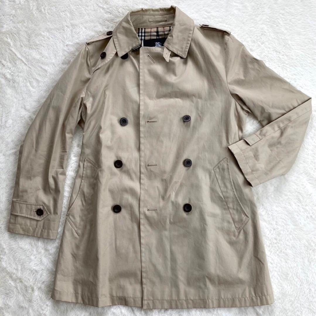 バーバリー　ノバチェックブラックレーベル　トレンチコート　ベージュ