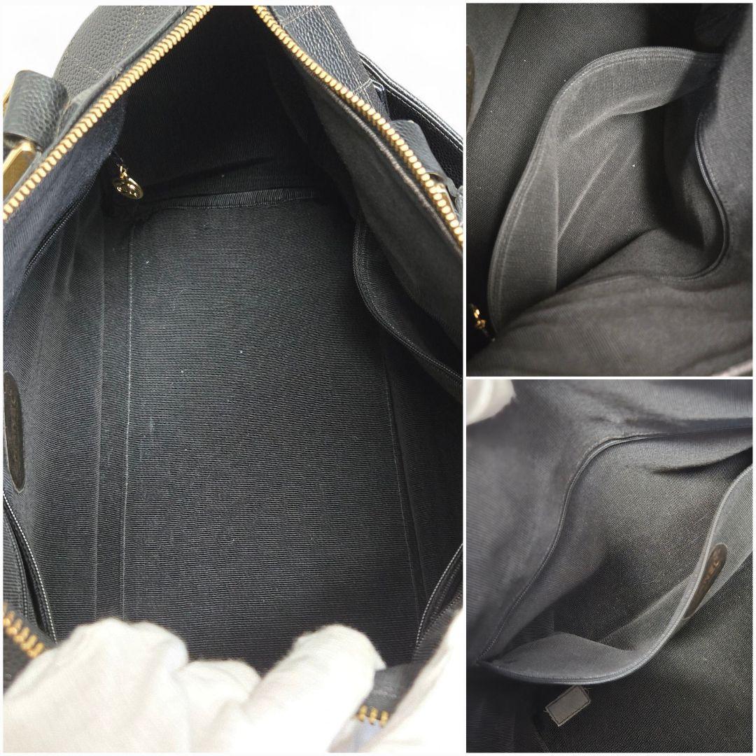 シャネル ビコローレ キャビアスキン 2way ミニ ボストンバッグ ブラック