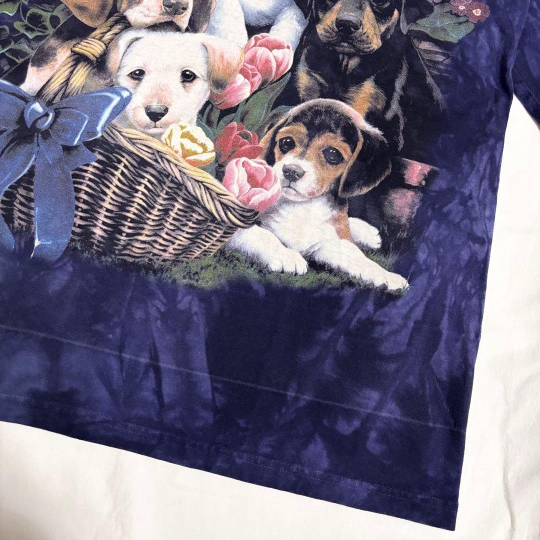 aiko 着 USA製 THE MOUNTAIN 犬プリント タイダイ Tシャツ