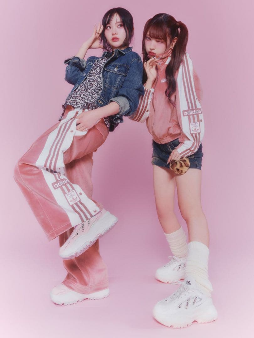 adidas ADIBREAK VELOUR 重盛さと美 ジャージ ピンク