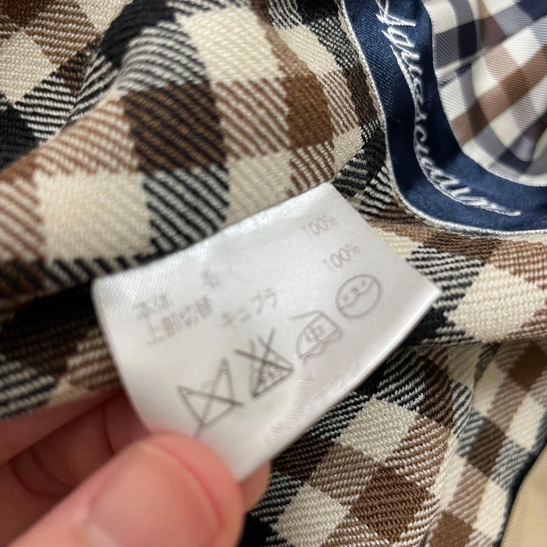 【極美品】アクアスキュータム クラブハウスチェック トレンチコート ライナー M