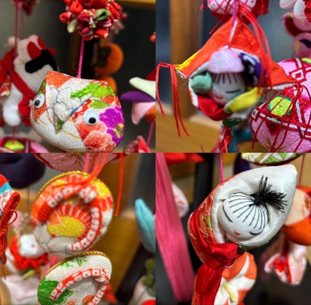 女の子の節句・お雛様つるし飾り・古布・正絹・ハンドメイド❗️