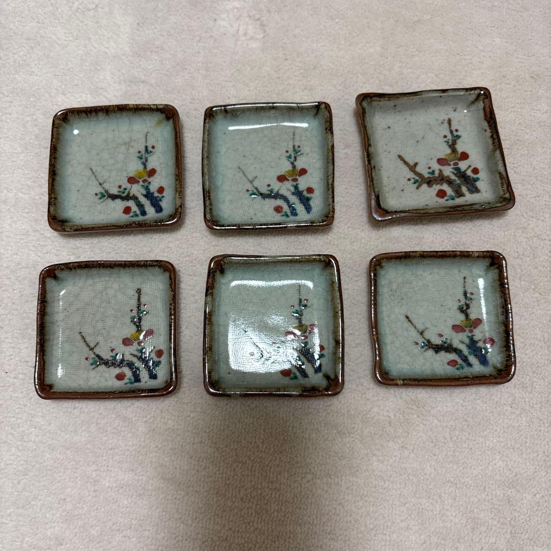 深草　四角小皿 6枚セット