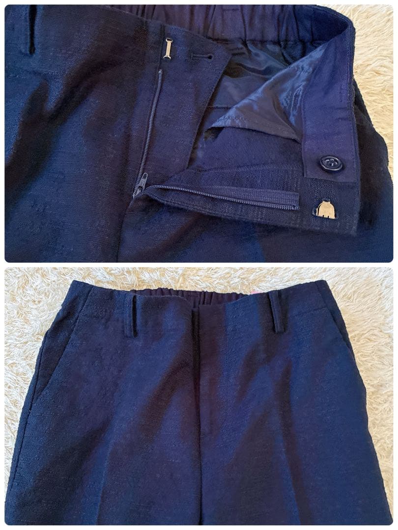 GREEN LABEL RELAXING パンツ スーツ ネイビー コットン　M