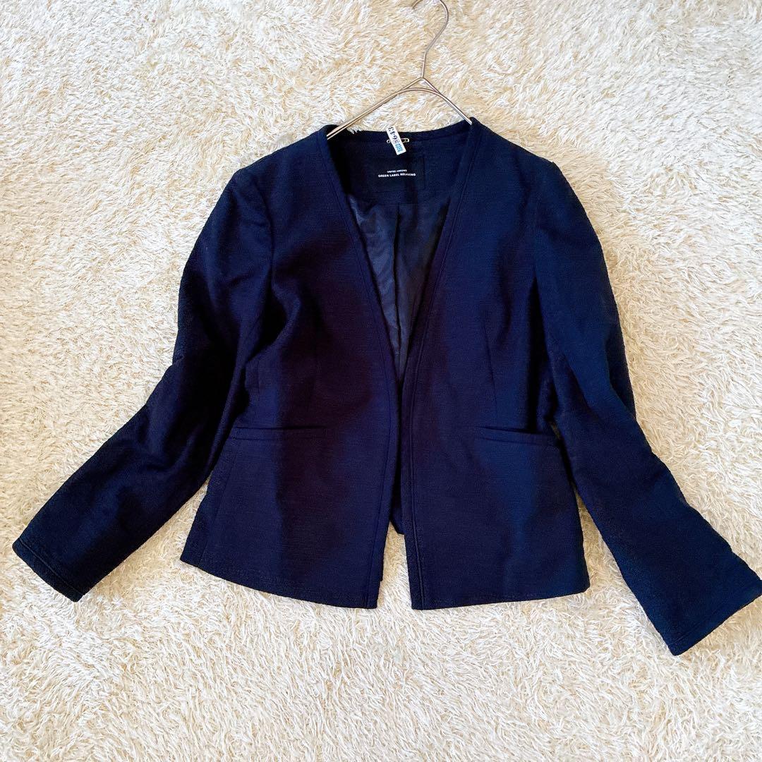 GREEN LABEL RELAXING パンツ スーツ ネイビー コットン　M