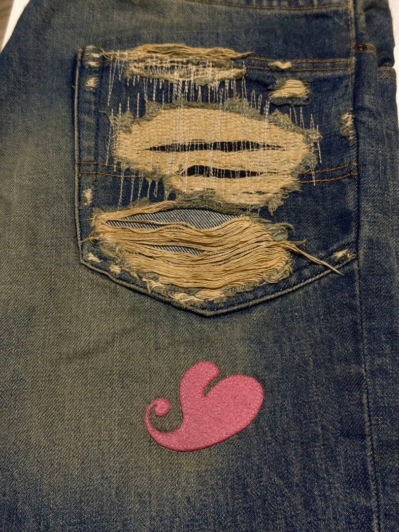 undercover ハートUSED加工デニム05awARTS&CRAFTS期