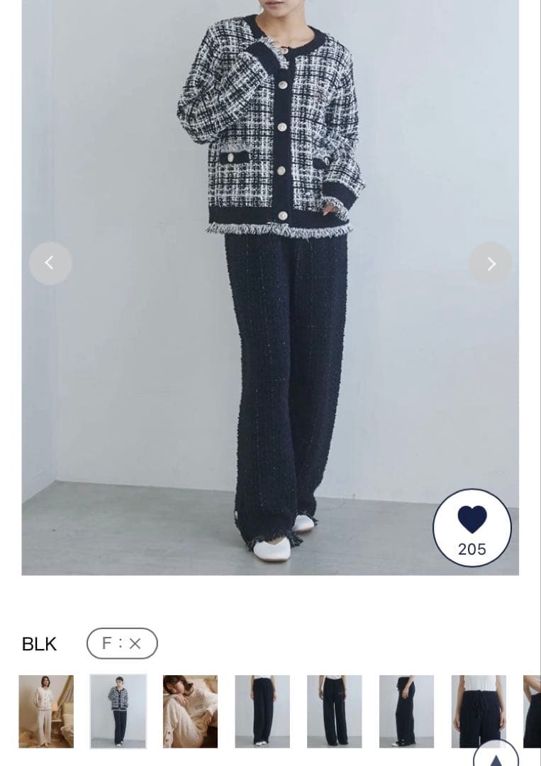 タイムセール新品ジェラートピケJOEL ROBUCHON ツイードカーディガン