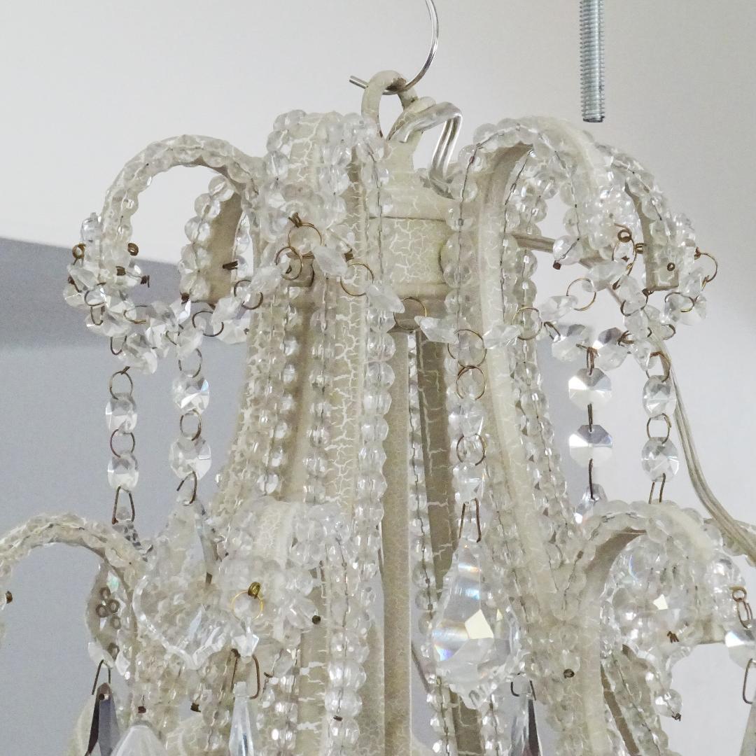 901r42 アンティーク調 アイアン シャンデリア6灯 LED ホワイト