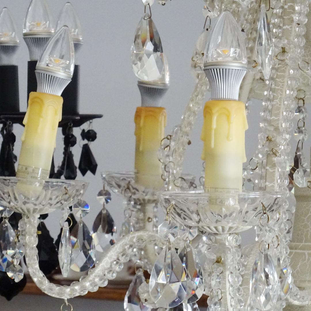 901r42 アンティーク調 アイアン シャンデリア6灯 LED ホワイト