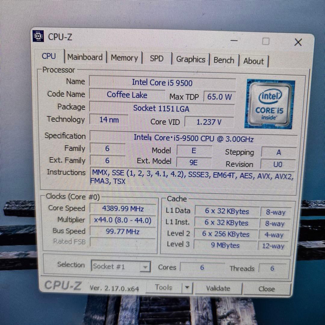 【ジャンク】Intel Core i5-9500 & DDR4メモリ
