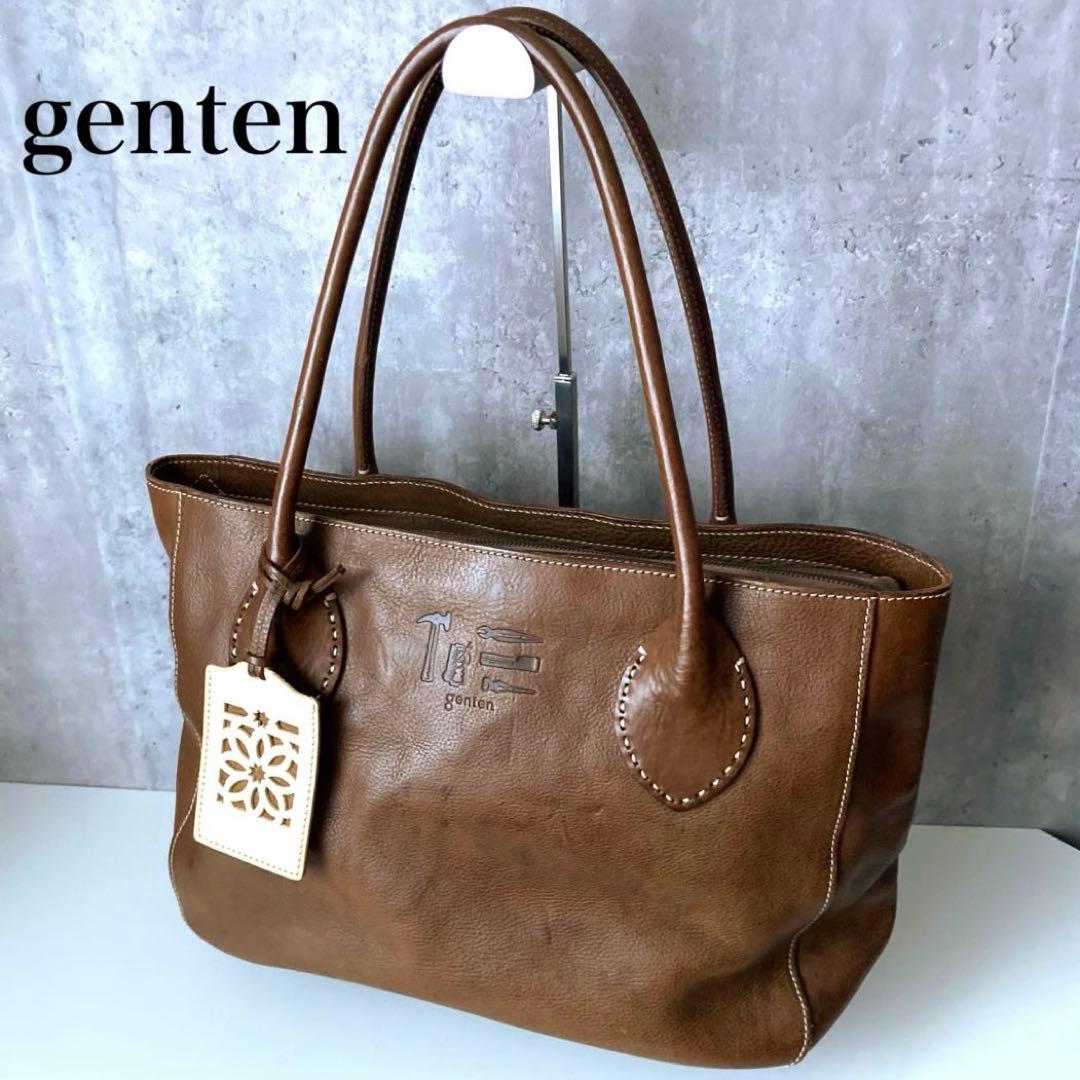 ✨美品✨ genten トートバッグ ブラウン系 A4収納