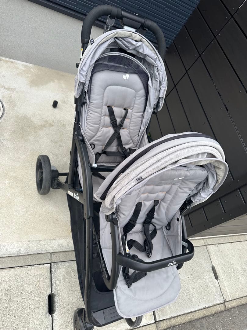joie ジョイー エヴァライトデュオ 二人乗りベビーカー グレーフランネル