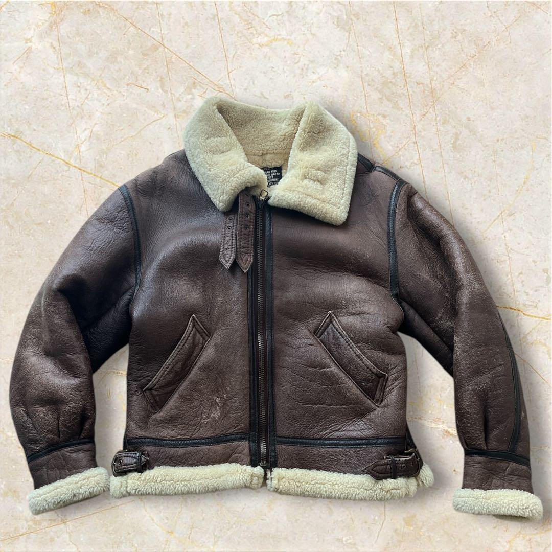 ぴ*ぱ様 【人気】B-3レザージャケット　ムートンジャケット本革