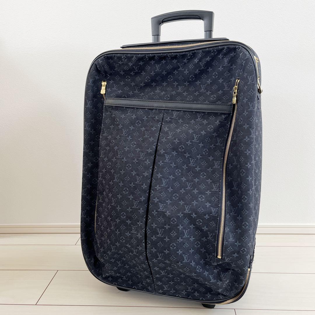 ルイヴィトン アネット モノグラムミニ　キャリーバッグ キャリーケース　ネイビー
