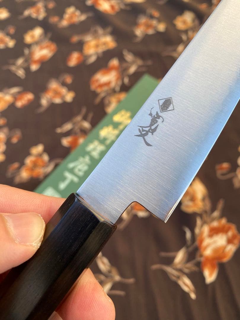 ペティ 150mm 青紙スーパー 黒檀八角柄 Aogami super