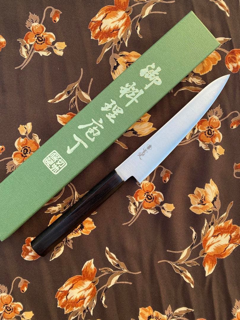 ペティ 150mm 青紙スーパー 黒檀八角柄 Aogami super