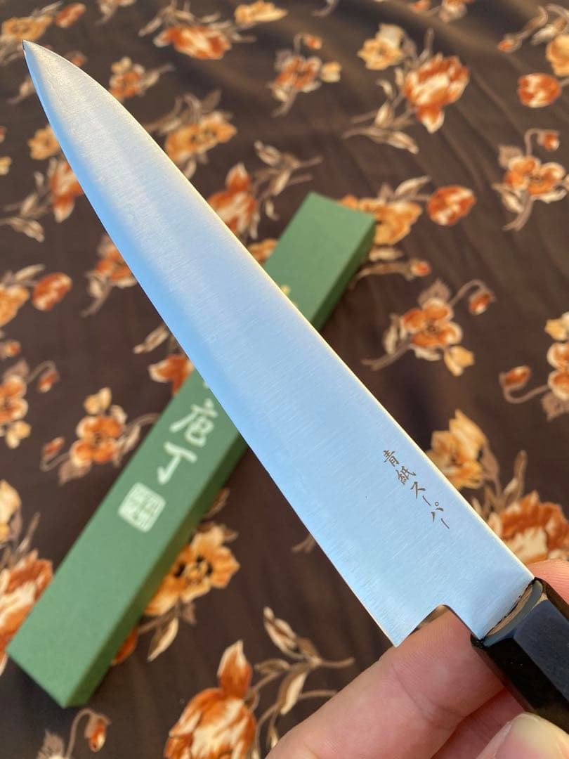 ペティ 150mm 青紙スーパー 黒檀八角柄 Aogami super