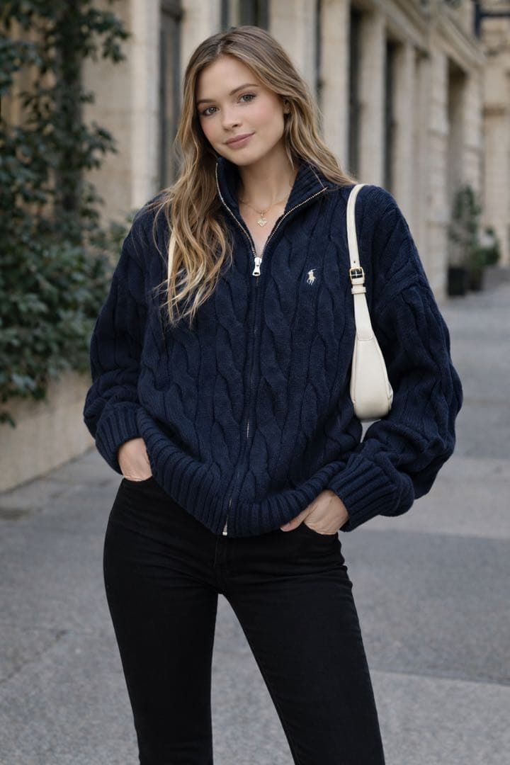 【美品】ポロ・ラルフローレン 太ケーブル ★大人気カラー★ プルオーバー