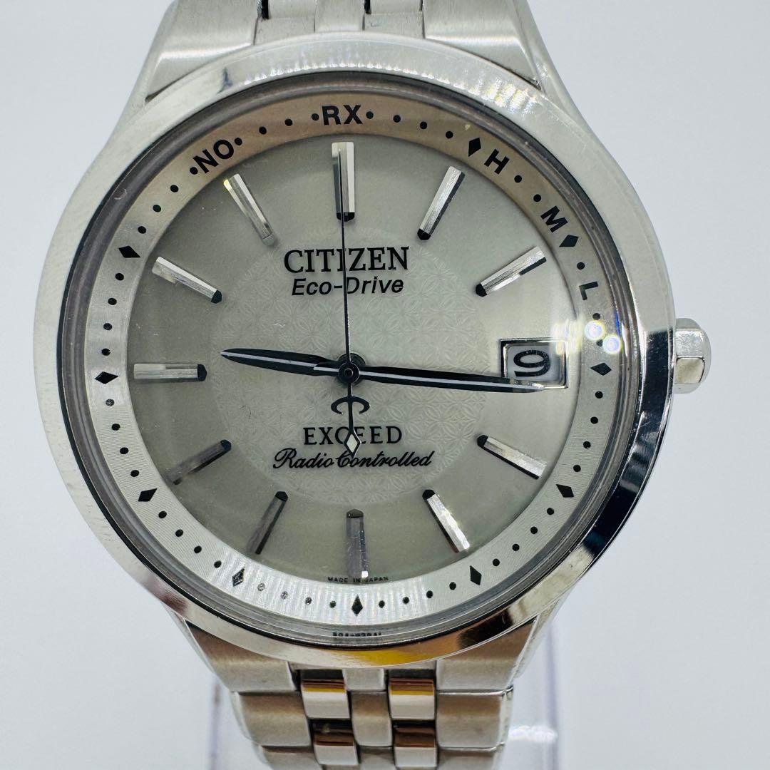 ✨CITIZEN✨シチズン✨デイト✨EXCEED✨エコドライブ✨シルバー✨腕時計