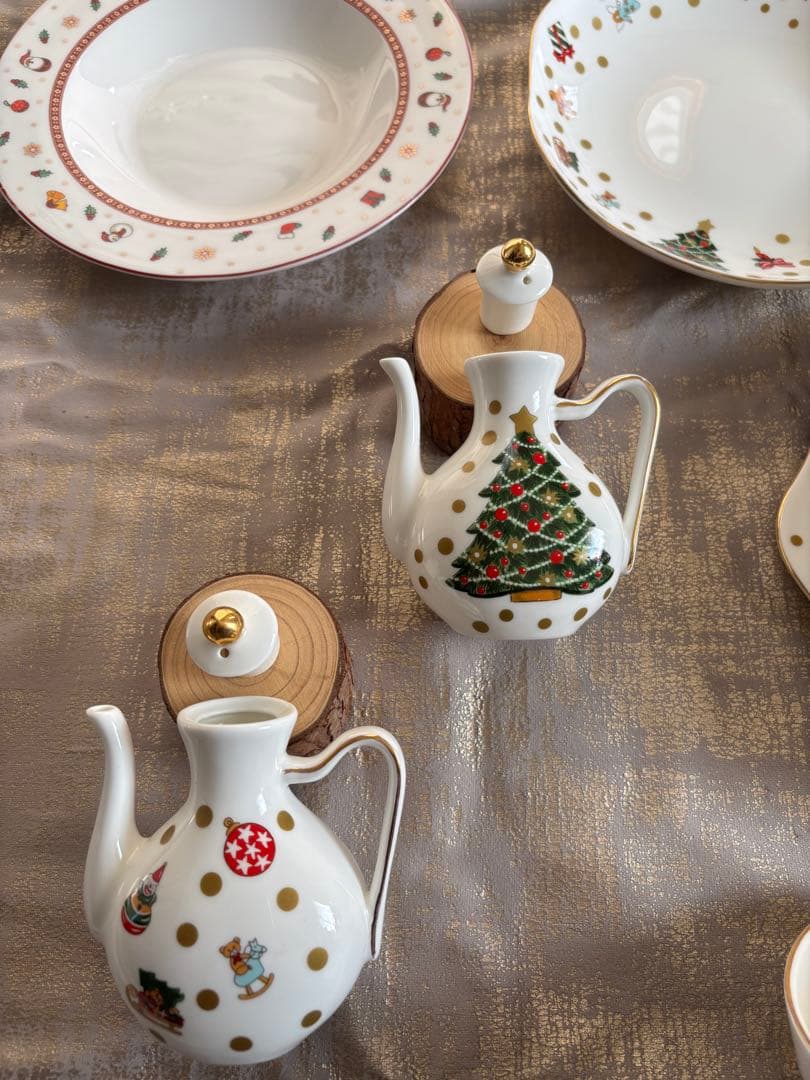 （タイムセール）クリスマスツリー デザイン 食器セット 13点