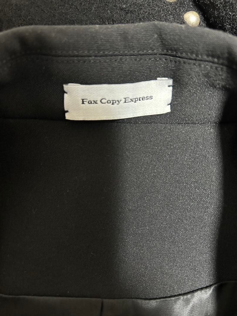 Fax copy express ブラックマキシ丈コートロングコート