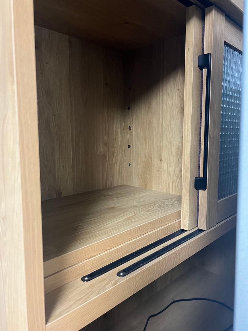 【美品】大川家具 木目調キッチンボード 幅100cm 高さ182cm