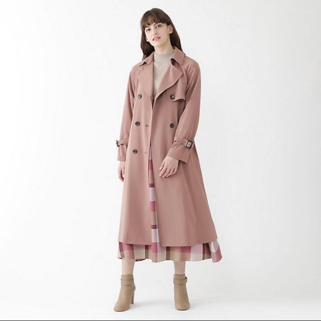 38 ブルーレーベルクレストブリッジ　トレンチコート ダスティピンク　ロング丈