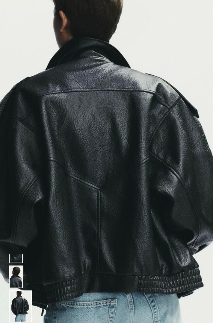 【大バズり】ZARA フェイクレザージャケット 美品 Mサイズ