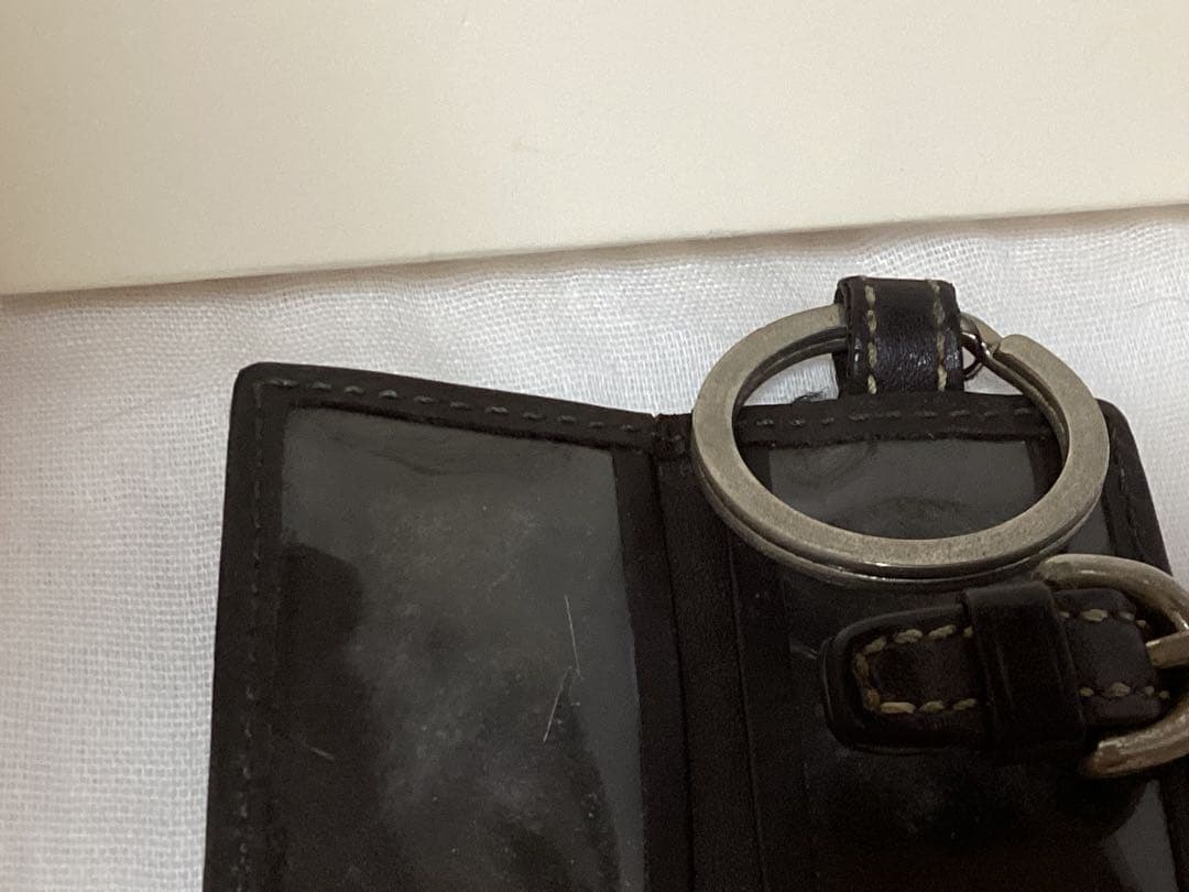 コーチCOACH ロゴ入りキャンバスキーホルダー写真入れ手帳型本物