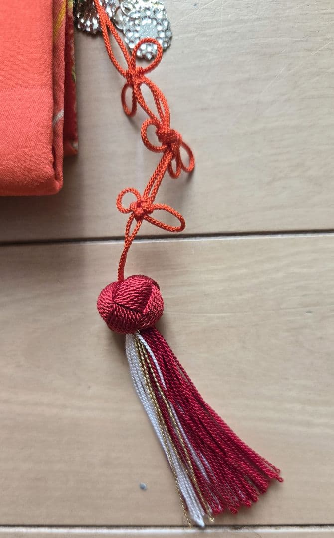 おはりばこ　古布の丸巾着とはこせこおそろいセット【巾着＆筥迫同柄セット】七五三