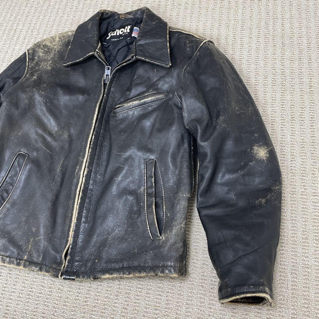 【 雰囲気最高】 ショット レザージャケット シングルライダース 黒