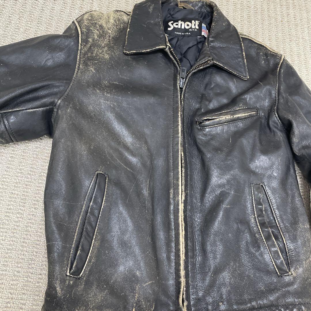 【 雰囲気最高】 ショット レザージャケット シングルライダース 黒