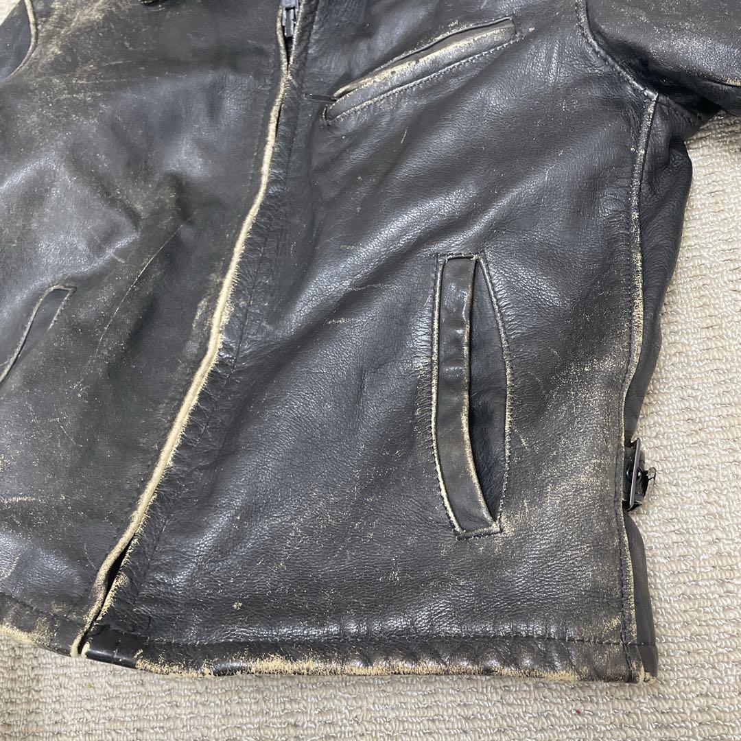 【 雰囲気最高】 ショット レザージャケット シングルライダース 黒