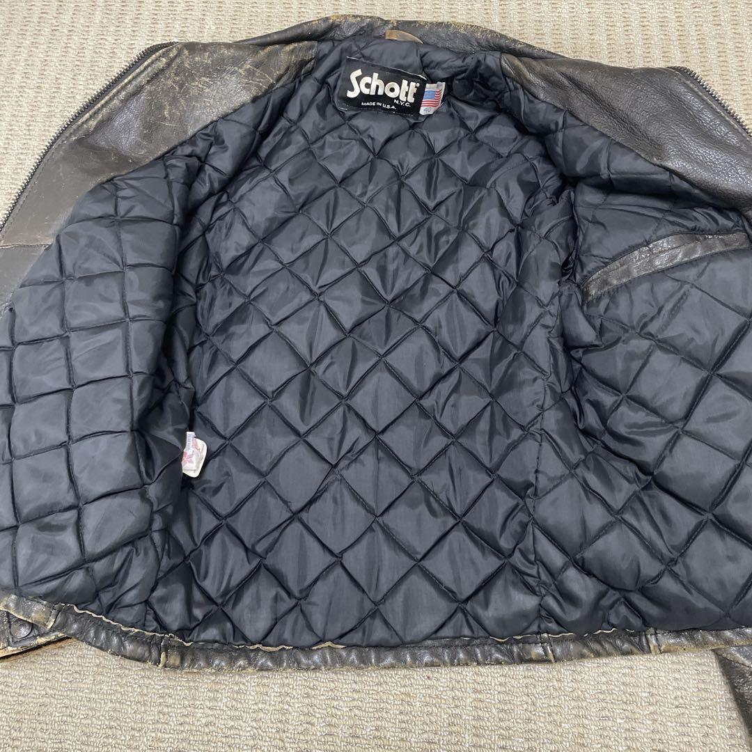 【 雰囲気最高】 ショット レザージャケット シングルライダース 黒