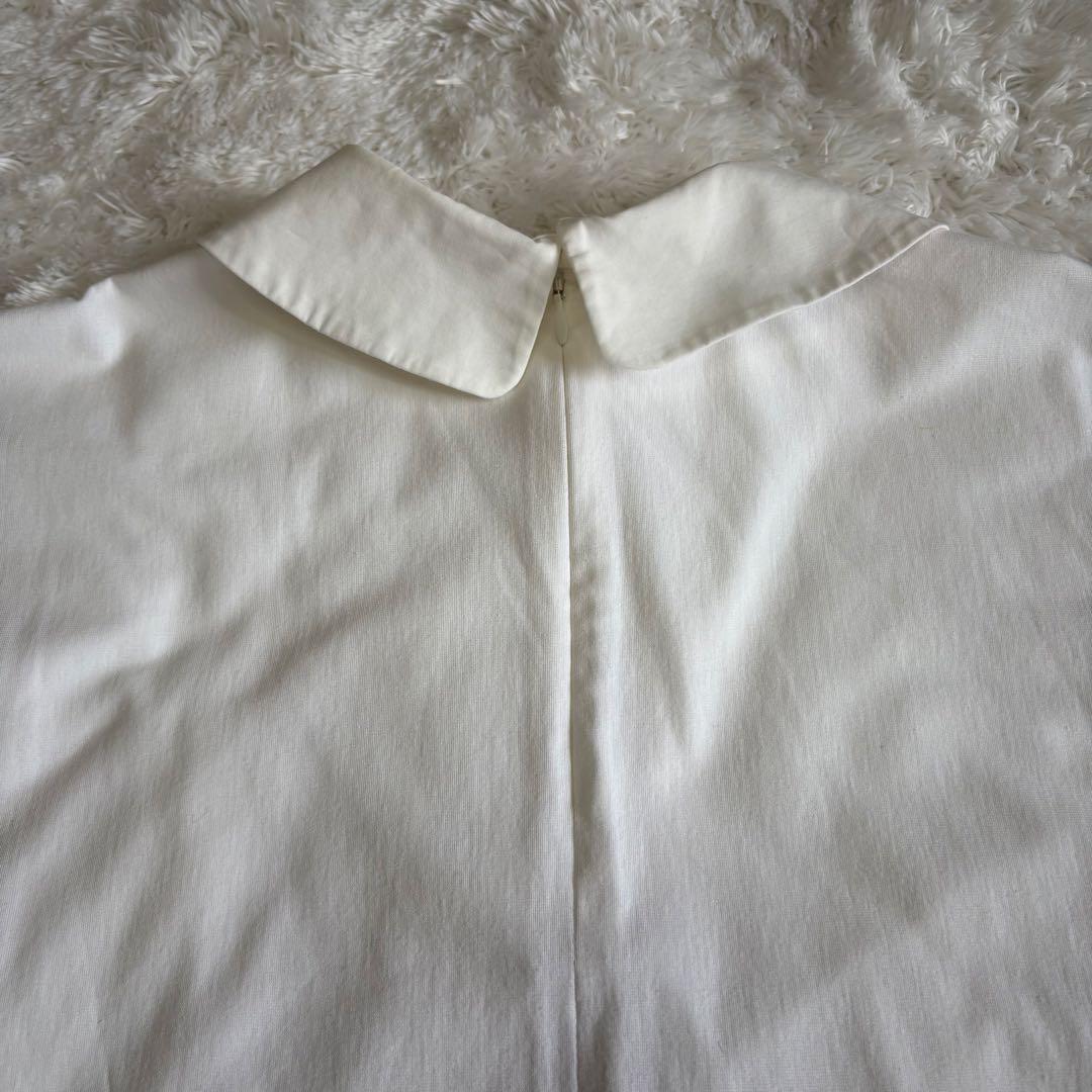 美品　yori ホワイト 襟 カットソー ドロップショルダー