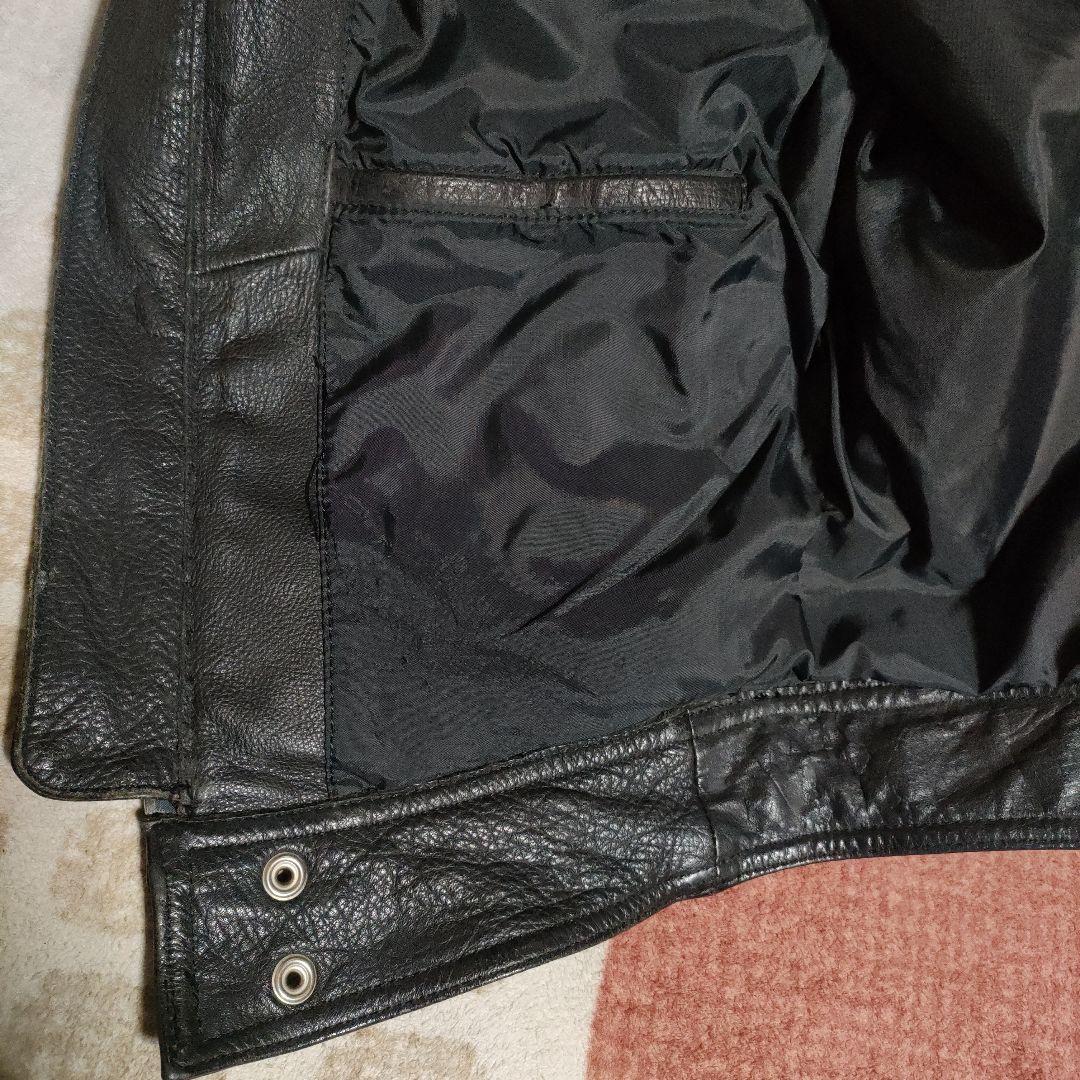 美品レアモデル　KADOYA　Ｋsleather シングルライダースМシボ本革