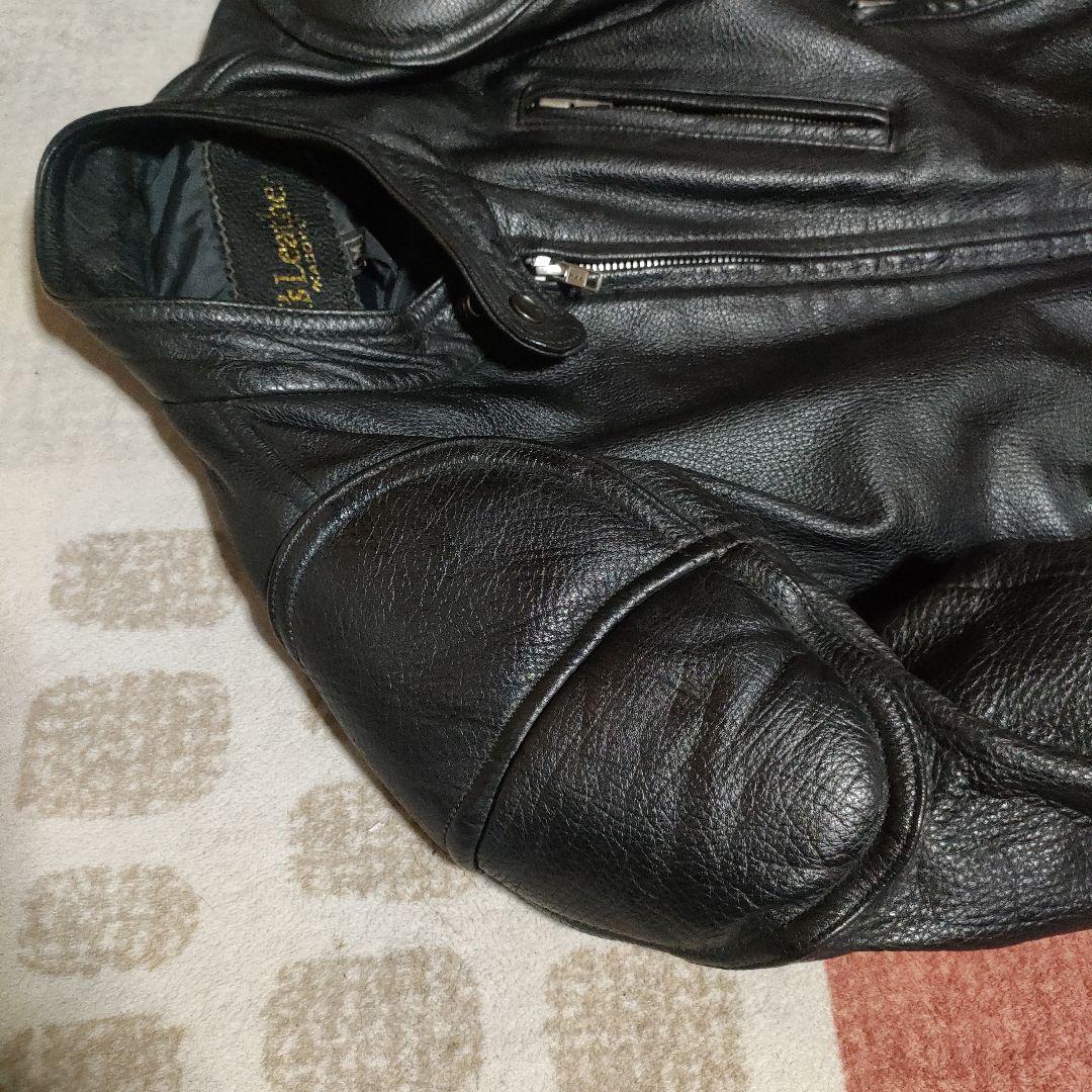 美品レアモデル　KADOYA　Ｋsleather シングルライダースМシボ本革