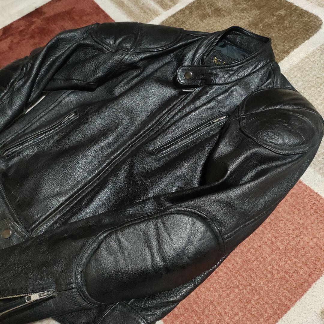 美品レアモデル　KADOYA　Ｋsleather シングルライダースМシボ本革
