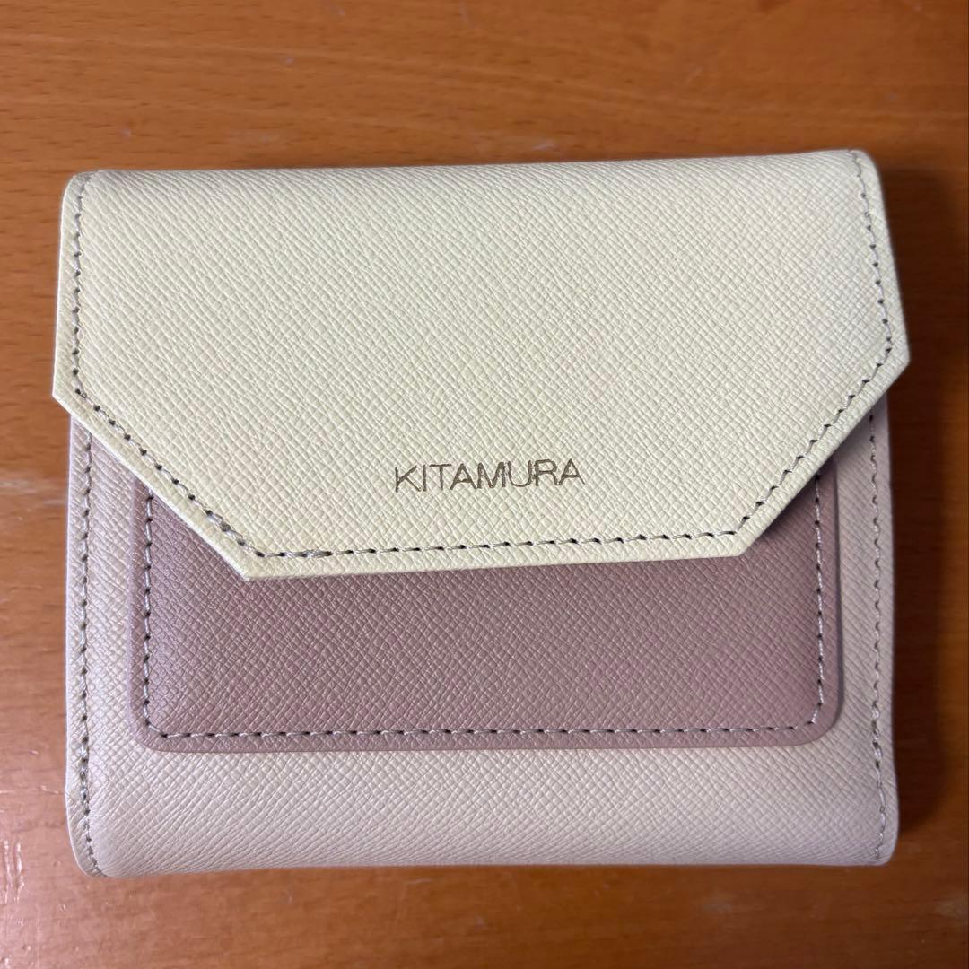 Kitamura 二つ折り財布　ベージュ　イエロー　キタムラ