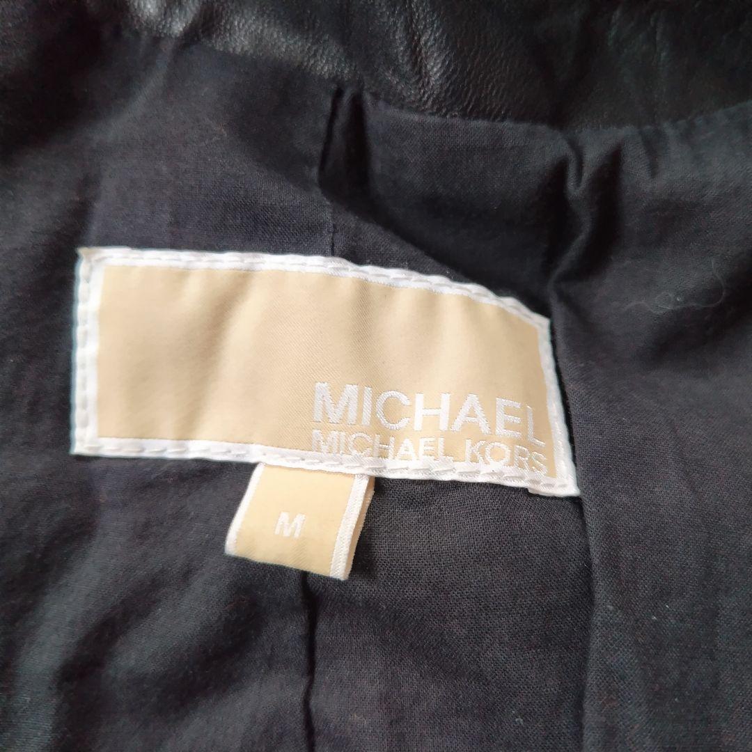 マイケルコース　ラムレザー　シングルライダース　革ジャン　総柄　 黒