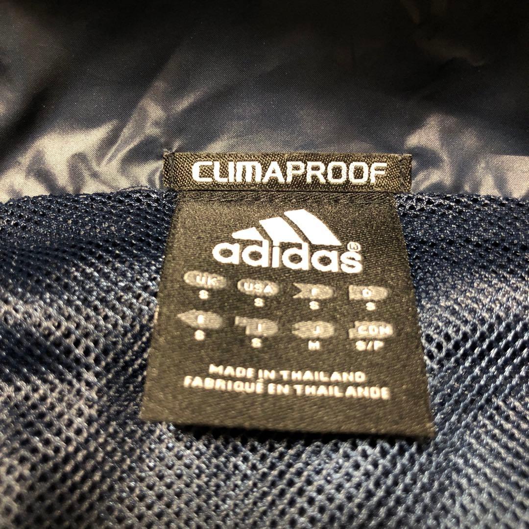 美品　adidas ウインドブレーカー上下　ネイビー　光沢シルバーライン　高配色
